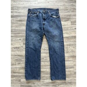 Levi's 501 Jeans Mens 38x32 Blue Straight Leg Button Fly Mid Rise Medium Wash